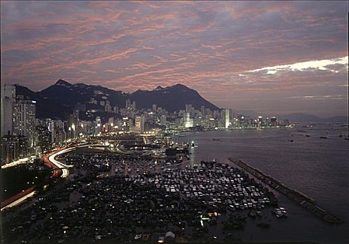 航拍,城市,香港,中国
