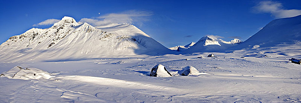 瑞典,拉普兰,国家公园,冬天,全景