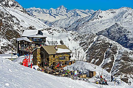 山,住宿,冬天,滑雪区,瓦莱,瑞士,欧洲