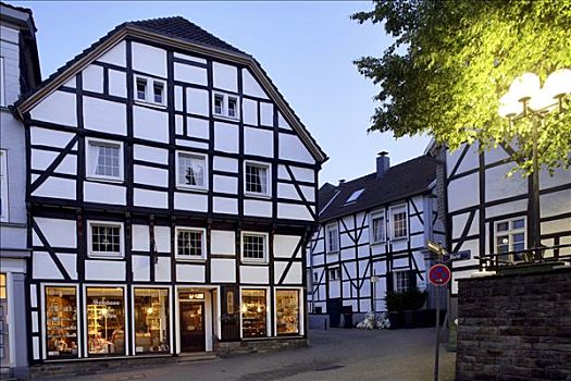半木结构房屋,历史,中心,鲁尔区,北莱茵威斯特伐利亚,德国,欧洲