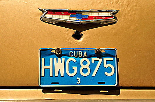 数字,盘子,旧式,老,城镇,哈瓦那,古巴,加勒比