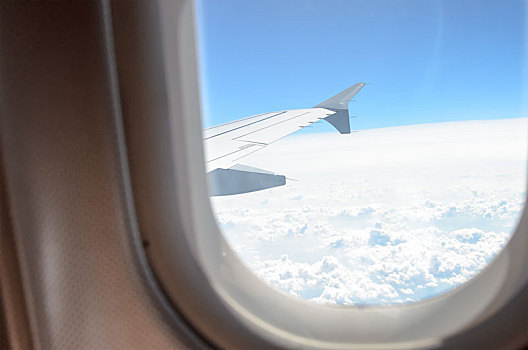 俯视,云,风景,窗户,飞机