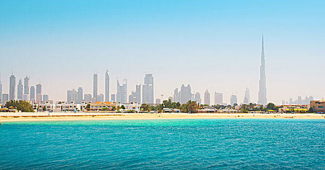 迪拜,漂亮,海滩,海洋