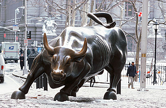 公牛,雕塑,纽约