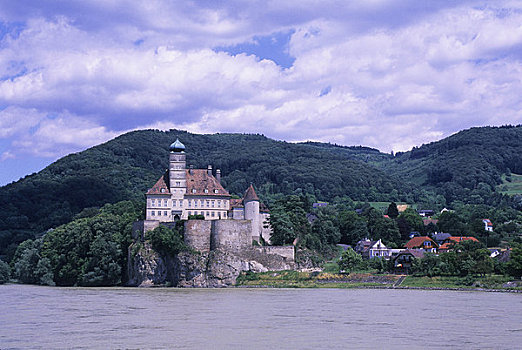 奥地利,靠近,梅克,多瑙河,瓦绍,城堡