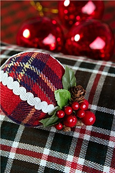 圣诞装饰,球,苏格兰,图案