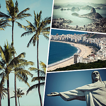 抽象拼贴画,里约热内卢,巴西,图像,旅行,背景,照片