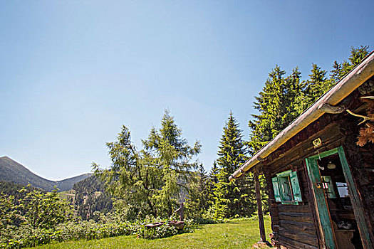 高山,小屋,阿尔卑斯山