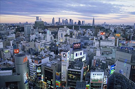 日本,东京,涩谷,区域,天际线,新宿,背景