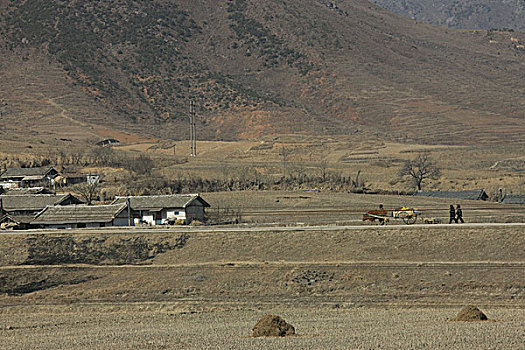 朝鲜农村,传统,田野,耕地