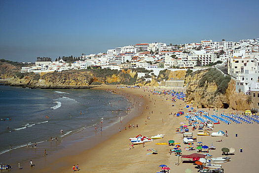 城镇,海滩,阿尔布斐拉,阿尔加维,葡萄牙