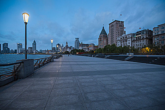 上海外滩,浦东,夜景,路面