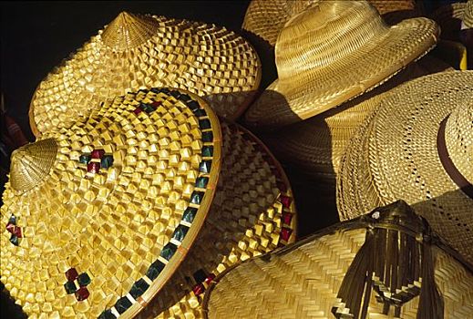 帽子,编织物,传统,材质,昂坪,货摊,大屿山,香港
