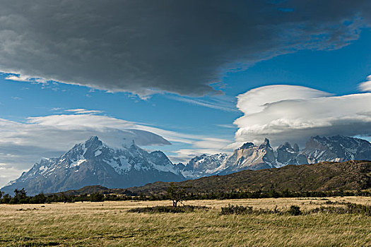 风景,山,托雷德裴恩国家公园,巴塔哥尼亚,智利