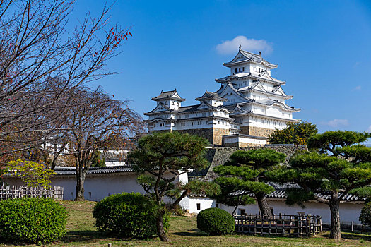 日本,城堡,蓝天