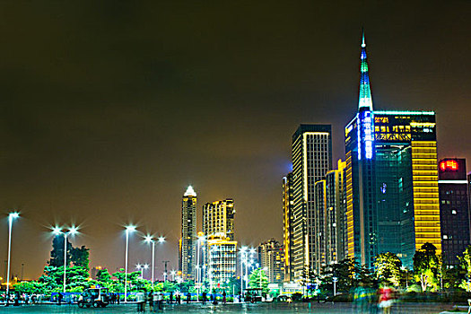 广州,珠江新城,花城广场,夜景