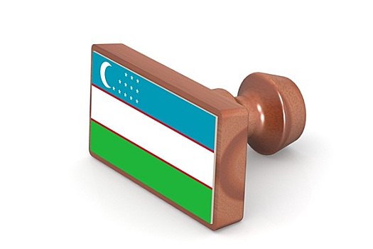 木质,图章,乌兹别克斯坦,旗帜