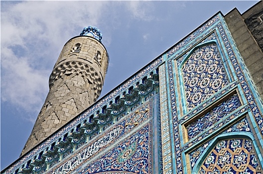 尖塔,正面,墙壁,清真寺