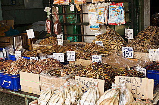 干燥,海鲜,市场,泰国