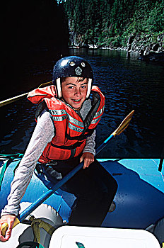 河,男孩,划船,温哥华岛,不列颠哥伦比亚省,加拿大