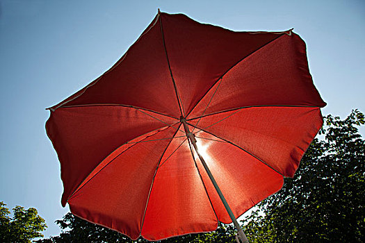红色,遮阳伞