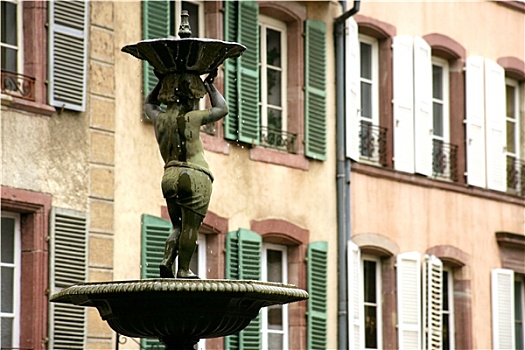 喷泉,城镇,法国