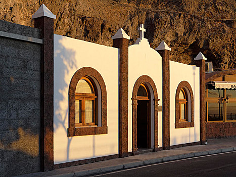 洞穴,小教堂,卡门,干盐湖,圣地亚哥,加纳利群岛,西班牙,欧洲