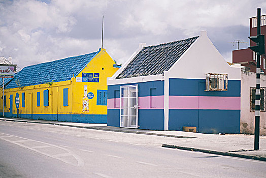 彩色,房子,威廉斯塔德,岛屿