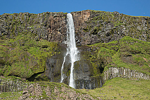 冰岛,瀑布,靠近