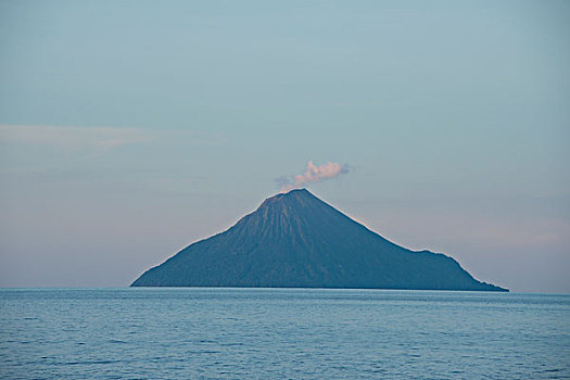 美拉尼西亚,所罗门群岛,岛屿,火山,动作,日落,圣克鲁斯岛,多,靠近,大幅,尺寸