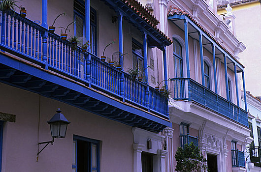 古巴,老哈瓦那,街景,露台