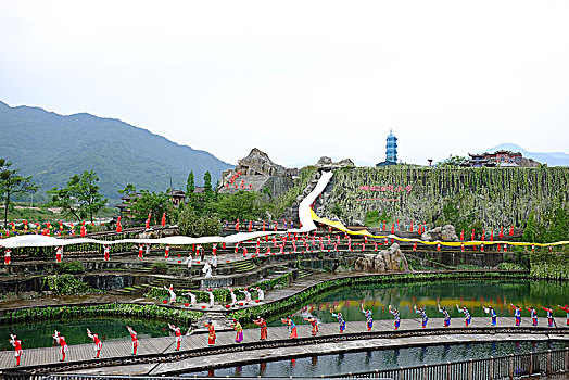 中国四川成都都江堰放水大典,dujiangyan,chengdu,sichuan,china