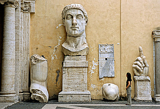 巨大,雕塑,罗马,皇帝,宫殿,拉齐奥,意大利,欧洲