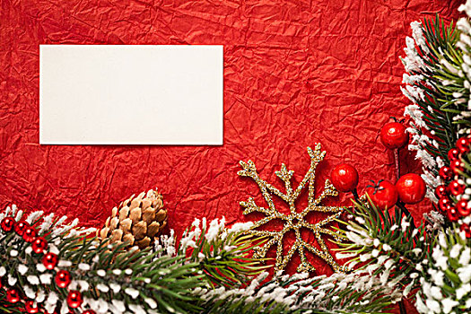 圣诞树装饰,红色,纸,留白