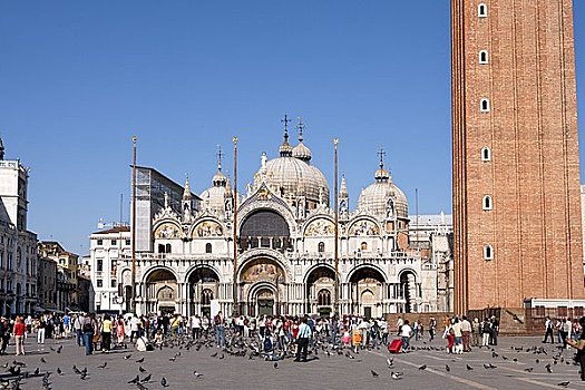 游客,广场,正面,威尼斯,意大利