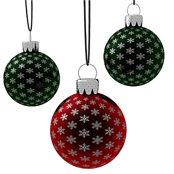 隔绝,悬挂,红色,绿色,圣诞装饰