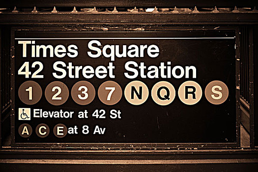 时代广场,地铁站,入口,纽约