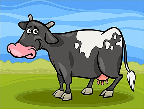母牛,家畜,卡通,插画