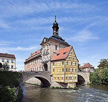 老市政厅,岛屿,河,班贝格,上弗兰科尼亚,巴伐利亚,德国,欧洲