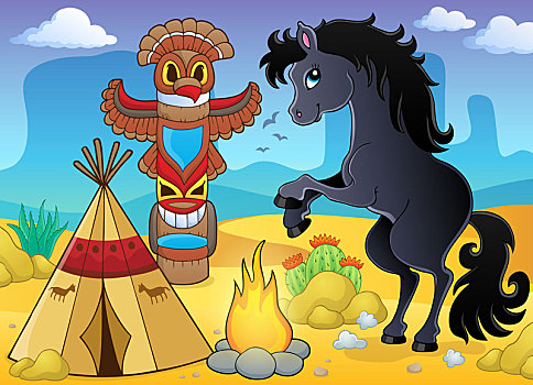 马,美洲印地安人,营地