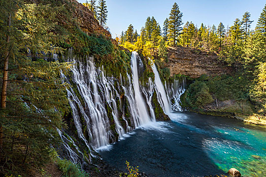 瀑布,长期,图像,纪念,州立公园,加利福尼亚,美国,北美