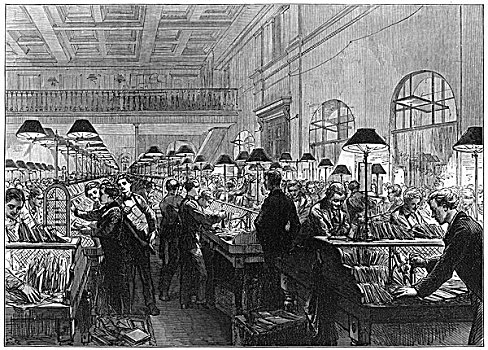 分类,办公室,邮局,伦敦,1875年