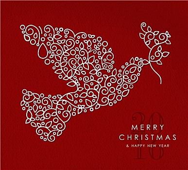 圣诞快乐,新年快乐,轮廓,鸽子