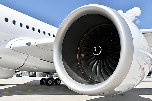 左边,引擎,涡轮,轮子,汉莎航空公司,空中客车,德国,欧洲
