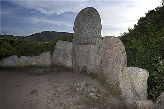 正面,门口,石碑,墓地,靠近,萨丁尼亚,意大利,欧洲