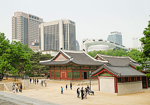 市中心,庙宇,首尔,韩国