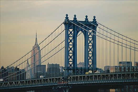 帝国大厦,曼哈顿大桥,曼哈顿,纽约,美国