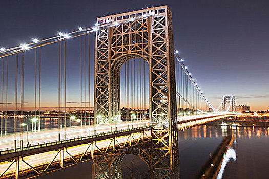 乔治华盛顿大桥,黄昏,纽约,美国