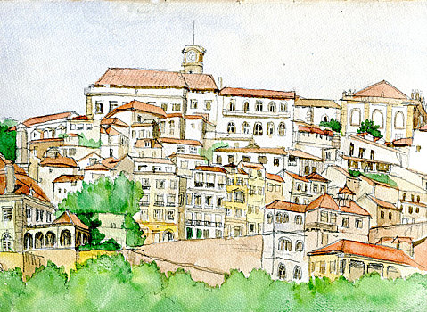 风景,大学,可因布拉,葡萄牙