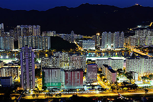 市区,香港,夜晚